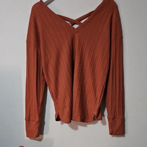 Love Riche Terracotta V-Neck Blouse - Picture 6 of 6